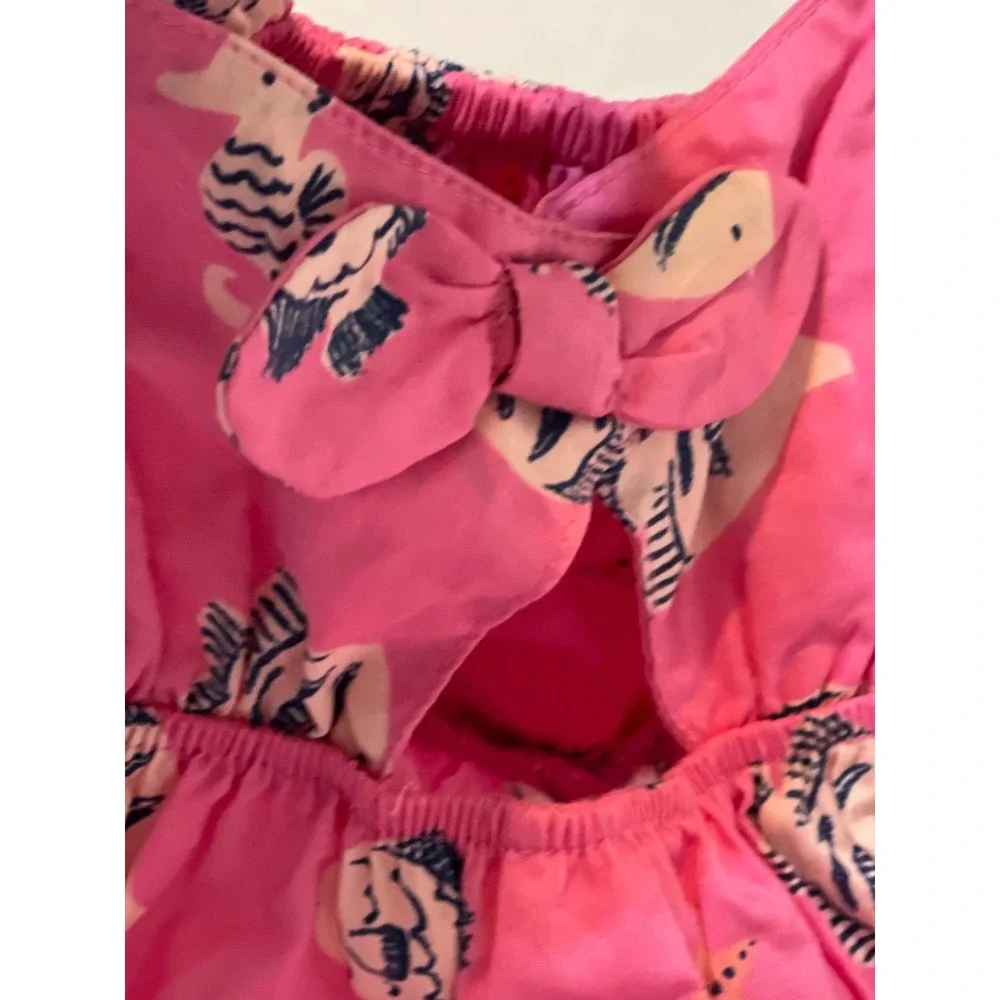 Carters Baby Girl Pink Fish Seahorse‎ Print Romper Sunsuit 24M S206510